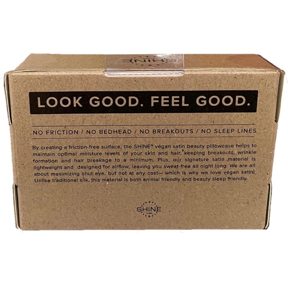 NEW SHINE by NIGHT Vegan Satin Hydrating Beauty Pillowcase (White, King) - Picture 2 of 4